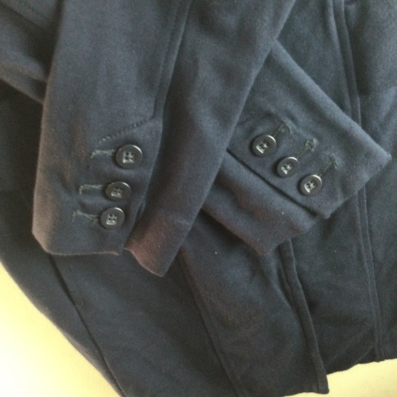 Cabi Lido Collarless Button Front Mid-Length Navy Ponte Knit Jacket Size Small - Picture 9 of 14